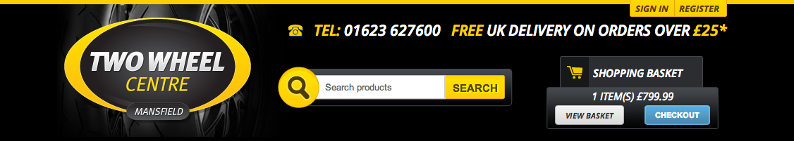 The new 2013 Two Wheel Centre Website Header
