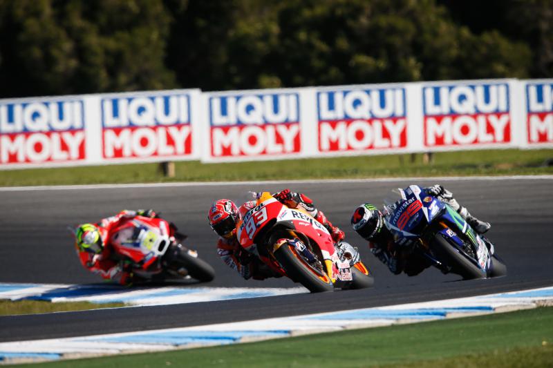 Marc Marquez leads MotoGP battle in Australia