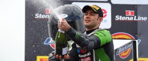 Haslam celebrates a win at the Oulton Park BSB